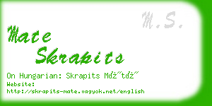 mate skrapits business card